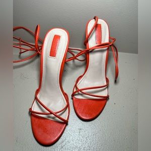 Orange strapy heel